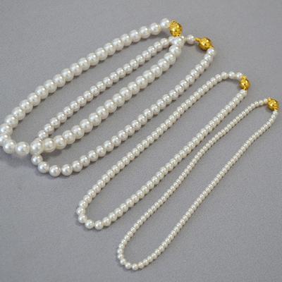 French Elegant Free Splicing Perfect Circle Highlight Imitation Shijia Pearl Magnetic Buckle Necklace Sweater Chain Mix and Match Stack Wearing Women
