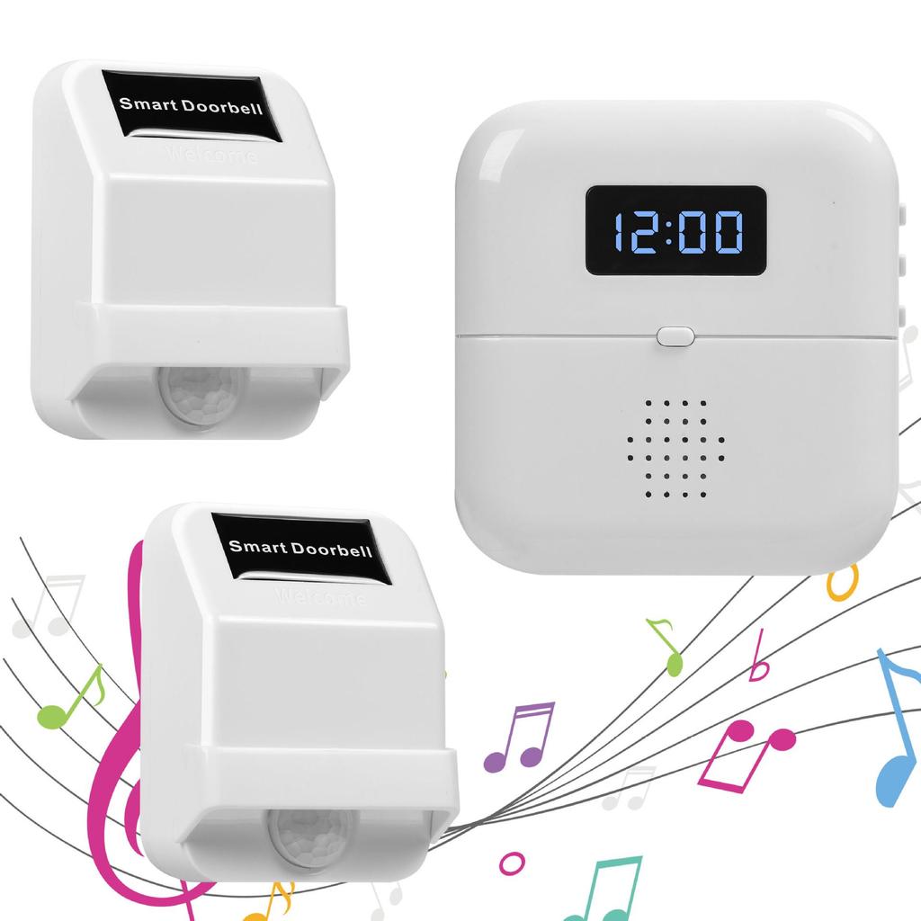 Smart Infrared Doorbell with Time Display & Motion Detection for Home Security