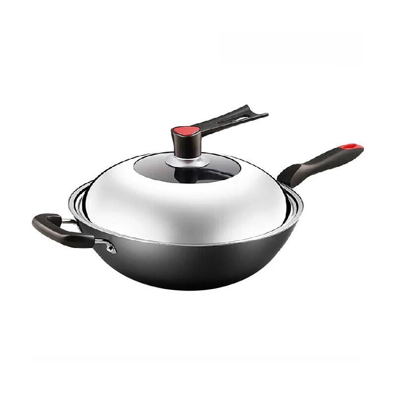 COOKER KING 32cm Cast Iron Non-Coated Wok