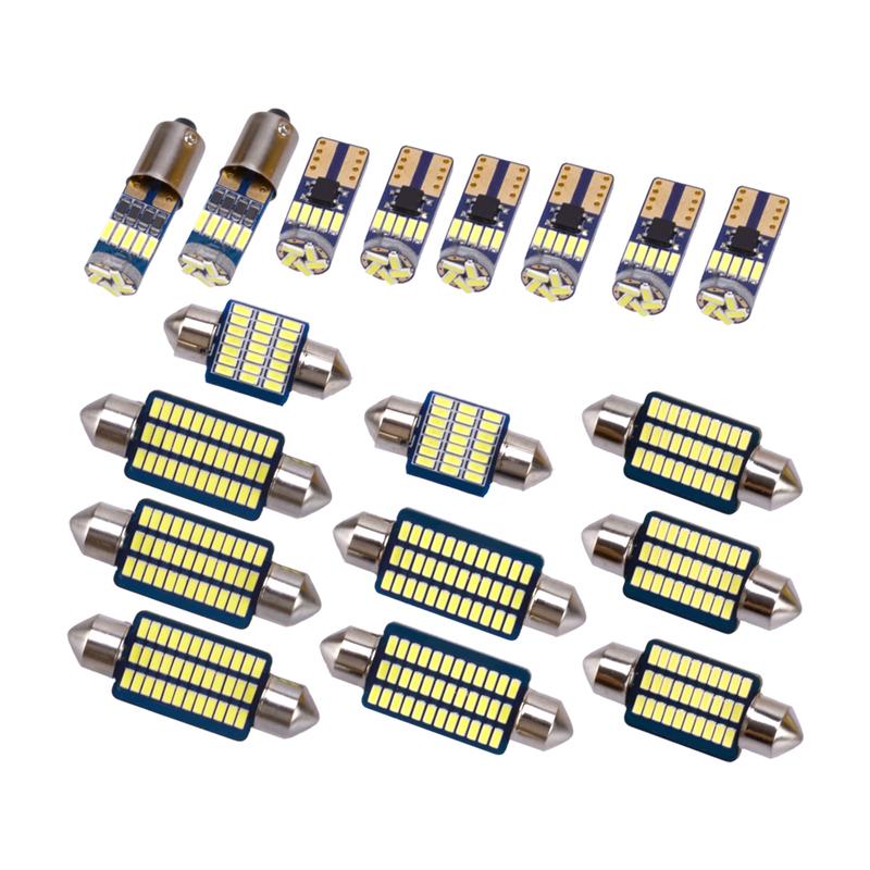 18Pcs/Set Interior LED Light Lamp Bulb Dash Dome Map License Plate T10 168 194 2825 DE3175 DE3022 Fit for Ford F-150 1997-2003