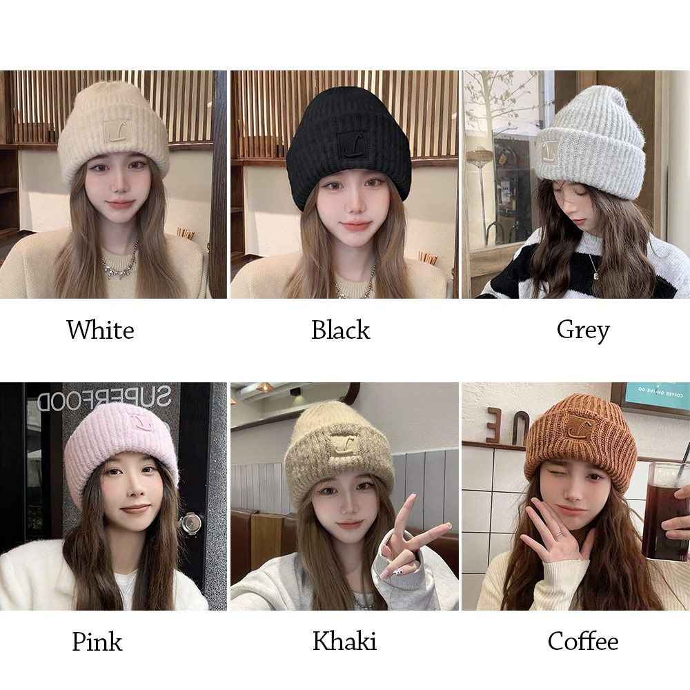 Winter Warm Knitted Beanies Windproof Unisex Warm Hat Solid Color Knitted Cap Men