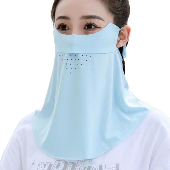 Face Guard with Elastic Strap Ultra-Wide Coverage Double-Layer Structure UPF 50+ UV Protection Cycling Face Protector