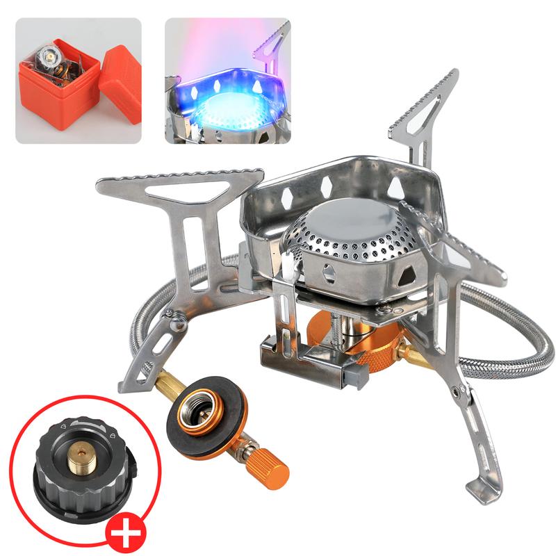 Hanlu Outdoor Portable Windproof Gas Stove with Tank Converter