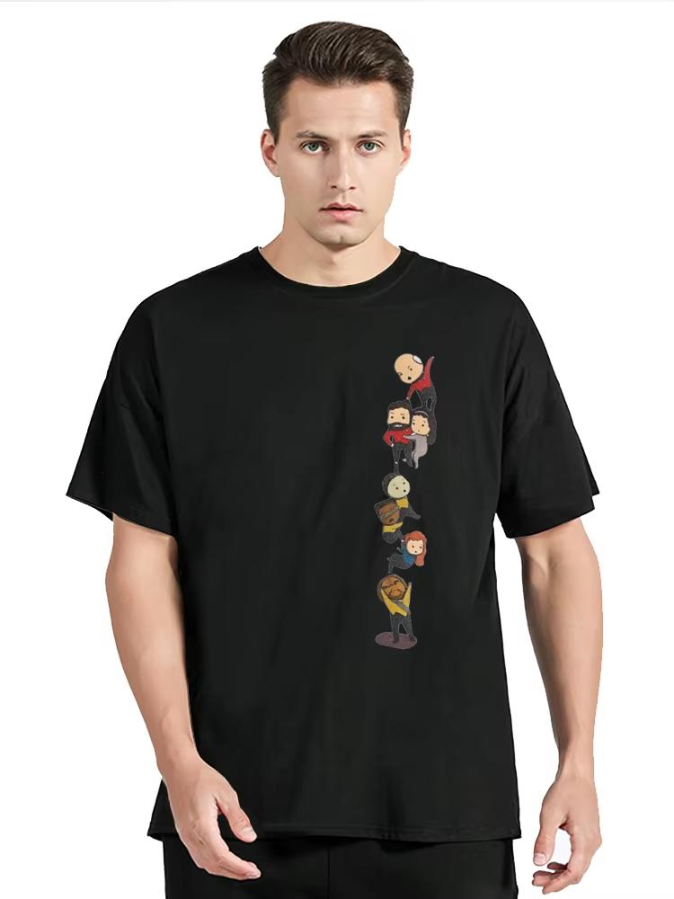 2026 Funny Crew Chibi Style Graphic Print Tshirt Merch Vintage Cotton Tshirt Star Treks The Nex