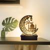 Pendentif en Bois EID Moubarak avec Bougies LED Lumière Décorations de Ramadan pour la Maison Décoration d'Eïd de Fête Musulmane Islamique Kareem Ramadan