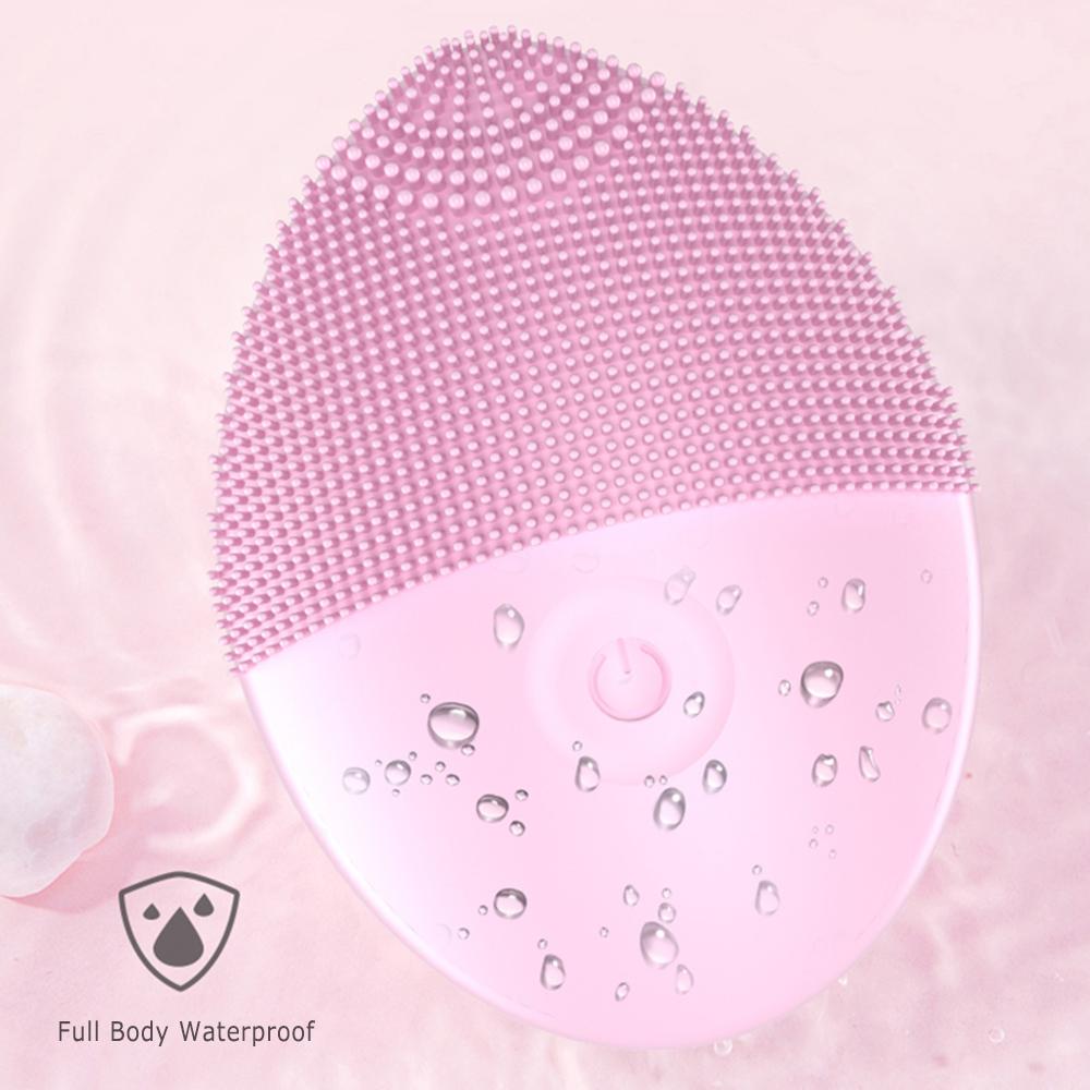 Electric Facial Cleansing Brush Silicone Ultrasonic Vibration Face Cleanser Deep Pores Blackhead Cleaning Instrument Tools