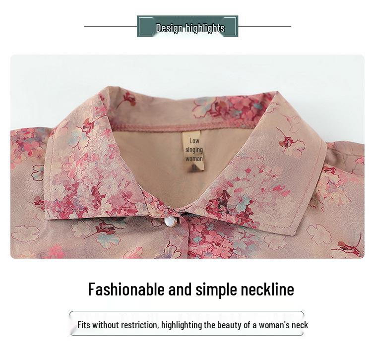 Seven-Sleeve Grandma Style Two-Piece Set: Summer Shirt and Pants for Middle-Aged & Elderly Women