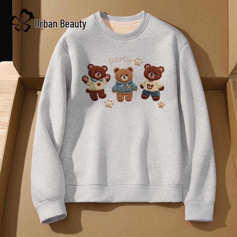 Women s Lamb Wool Lined Crewneck Sweatshirt XL