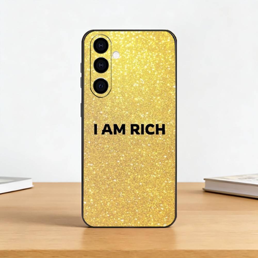 Money Gold A-Art Phone Case For Samsung Galaxy A73,A72,A71,A70,A53,A52,A51,Others Soft Black Cover