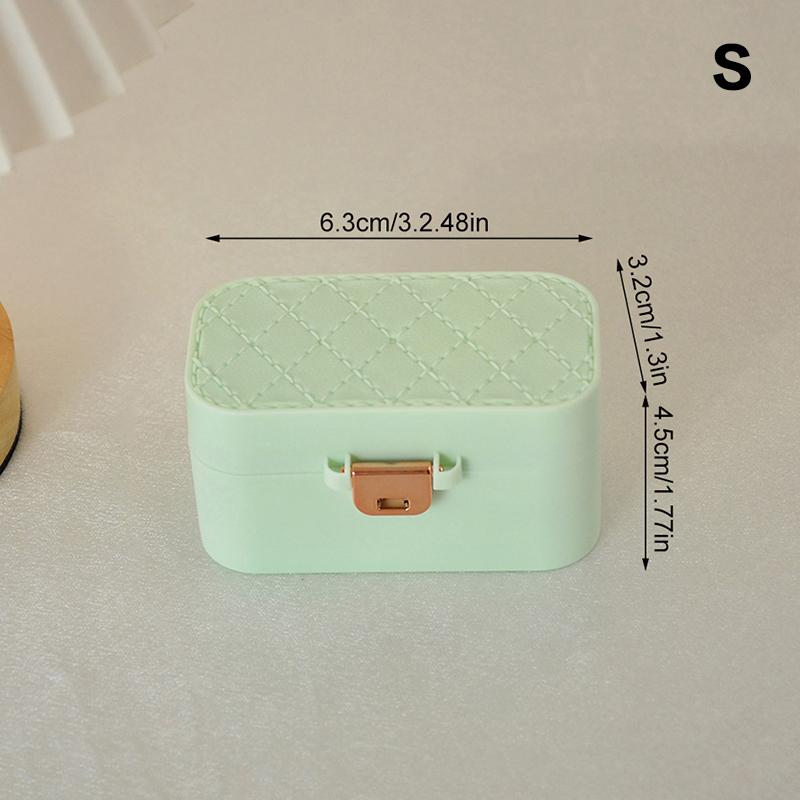 Mini Jewelry Storage Box Portable Home Travel Earrings Necklace Storage Case For Women Ring Organizer With Mirror Display Case
