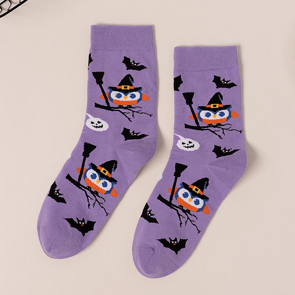 Halloween Cotton Mid Calf Socks for Men and Women, Funny Novelty Socks for Fall and Winter