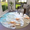 1PC Starfish Shell Non-Slip Floor Round Carpet, Office, Family, Bedroom, Large Area Rug Indoor Rugs,  Durable Polyester-L0340
