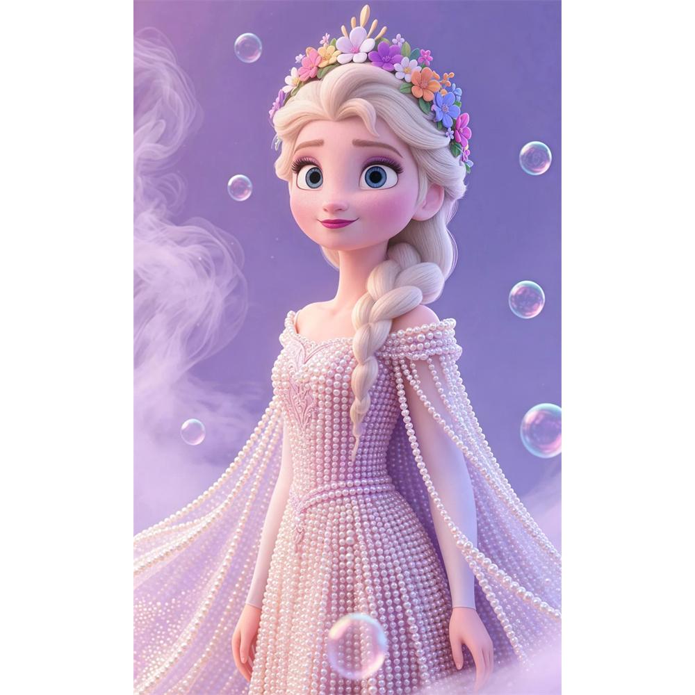 

Disney Frozen Elsa Creative Pearl Art Kit 5D DIY Pearl Embroidery Mosaic Cross Stitch Set for Home Decor 30x40