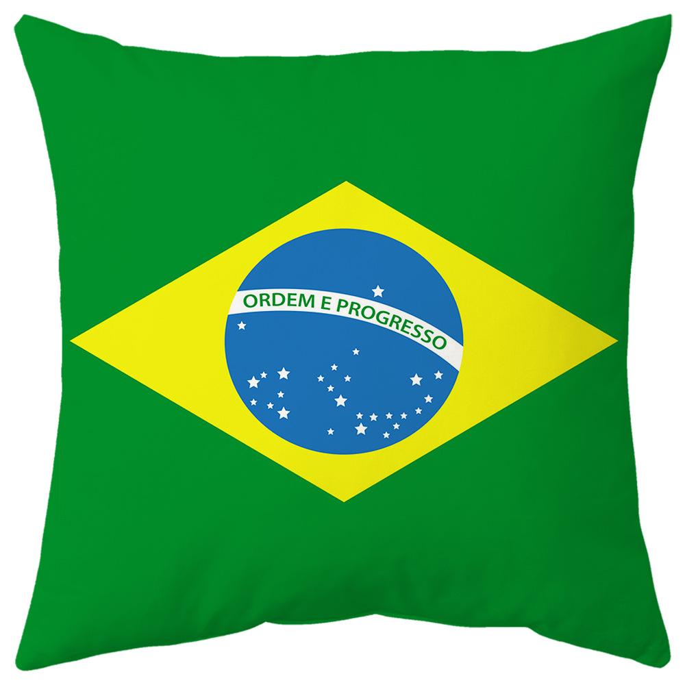 World Cup Pillow Flag National Pattern Printed Pillow Cover Seat Cushion Bedside Cushion Holiday Gift