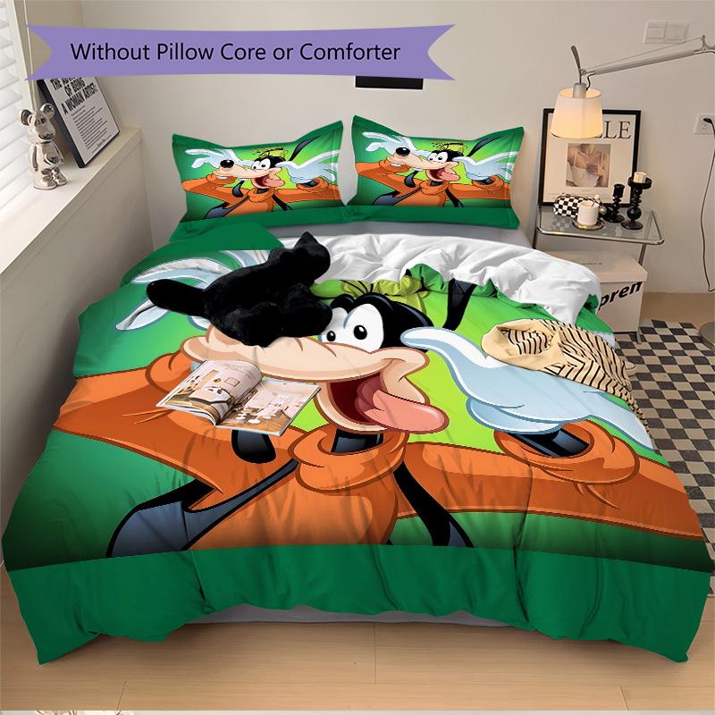 3pcs set Goofy Disney1pc of quilt cover+2pcs of pillowcase, no core, print bedding, All Seasons Bedroom Setting096
