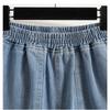 DIMANAF 2026 Summer New Plus Size Women High Waist Elastic Wide Leg Denim Shorts Pants Cotton Casual Lady Bottoms