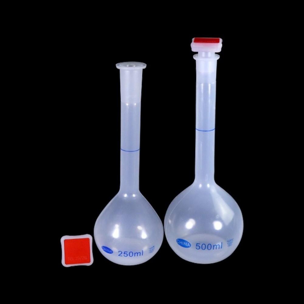 25/50/100/250/500/1000ml Messkolben mit Stopfen Langer Hals Messkolben Kunststoff Graduierte Flasche
