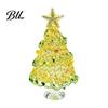 Elegant Glass Tree Table Centerpiece Hand Blown Christmas Figurine, Mini Tabletop Festive Home Accents Xmas Ornament, Handmade Desktop Holiday