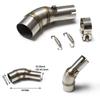 Motorrad R25 Mt25 Für Mt03 R3 Yzfr3 Yamaha YZF Auspuff Mittelverbindungsrohr Verbinden 51mm Motorrad Auspuff Schalldämpferrohr