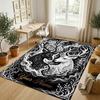 Deer Theme Crystal Velvet Rug Personalized Custom Name Text Soft Floor Mat Home Decor