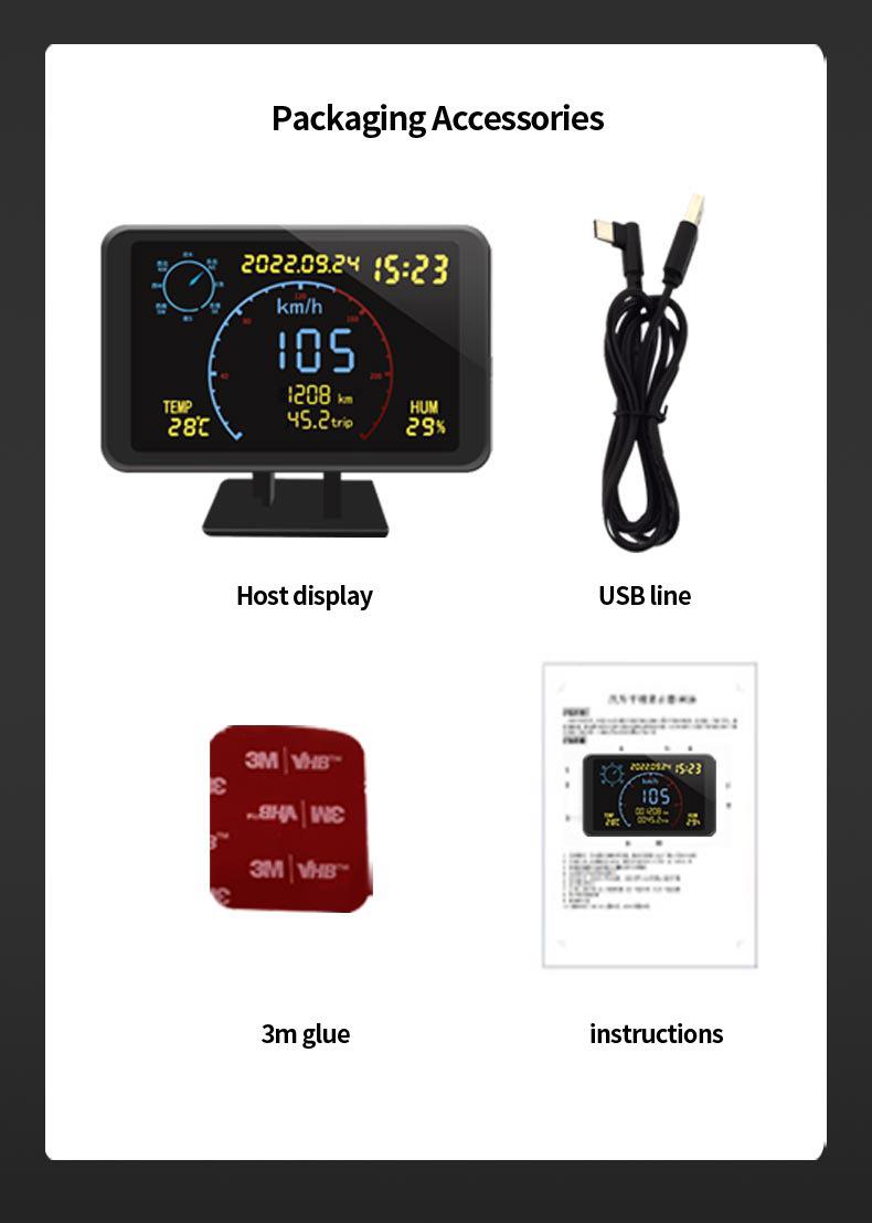 Universal Multifunctional GPS Beidou Speed & Mileage Monitor for Electric Vehicles Universal чёрный