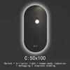 Smart Touch Screen Anti-fog Wall Hanging Bathroom White Light Led Lamp Mirror Oval Frameless Explosion-proof Bathroom Mirror