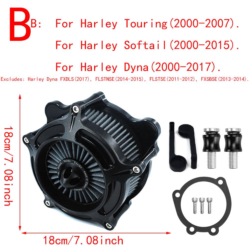 RSD Turbine Air Cleaner Matte Black Intake Filter For Harley Sportster XL 883 Dyna V-Rod Softail Fat Boy Touring Ultra FLHR FLHX