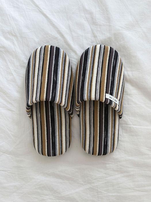 idee a shop Multi Stripe Room Shoes / Khaki Room Shoes L (gift wrapping) (3,000 won)