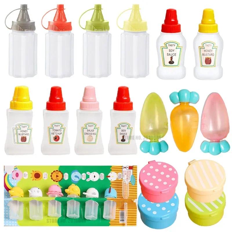 Japanese Style 1-7 PCS Mini Ketchup Bottle Mini Condiment Dispenser Honey Mustard Squeeze Sauce Container for Office BBQ Salad