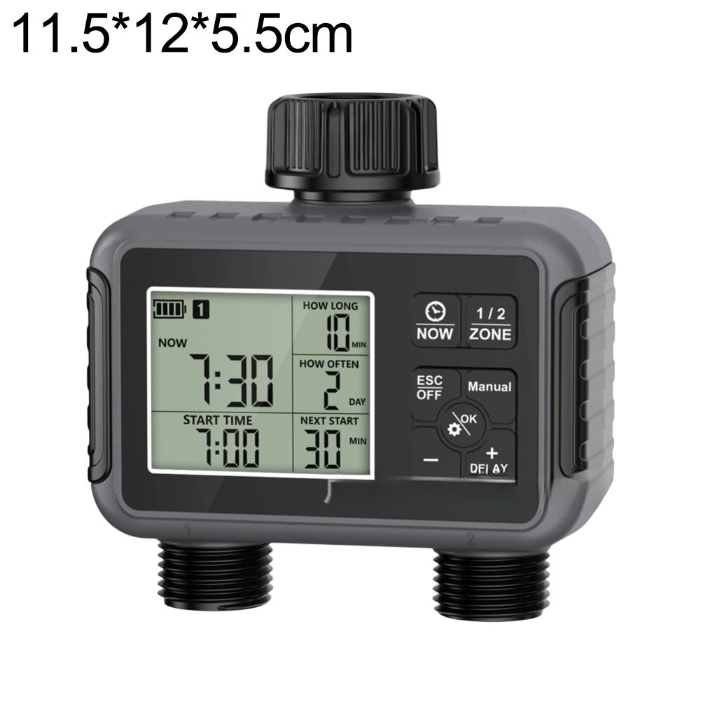 For Outdoor Irrigation Black Water Timer Irrigation Unit Rain Delay Up To 15 Days Operates Two Independent Zones