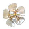 F26C 4Pcs Decorative Shirt Button Covers Pearls Rhinestones Embellished Cufflinks Clips For Shirt Jackets Dress Decoration