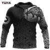 Gensere for menn 3D Print Vikings Classic Wolf Herre Hettegensere Jakke Vår Høst Mote Gensere Hip Hop Punk Oversized Clo