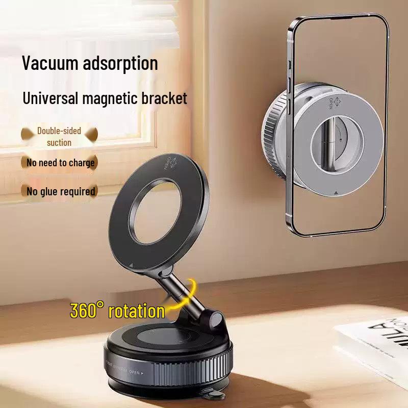 Portable Rotating Magnetic Phone Stand with Suction Cup for Car