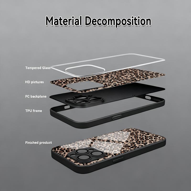 Full Screen Leopard Print Tempered Glass Phone Case For Samsung Galaxy S26 Ultra S24 Plus S25 Ultra 5G S23 FE Lens Protect Cover