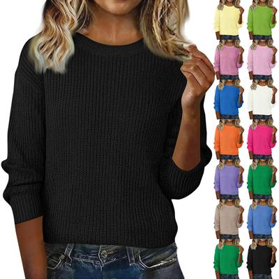 Damenmode Langärmliger Einfarbiger Rollkragen Verdickter Übergroßer Lässiger Gestrickter Pullover