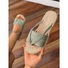 Flat Bottom Toe Straw Herringbone Light Slippers Women's Summer New Large Size Casual Cool Slippers