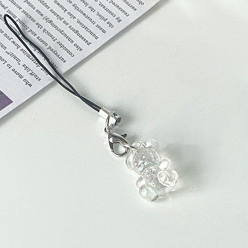 

1 шт. Милый мультфильм аниме медведь прозрачный мобильный телефон цепочка сумка подвески розовый