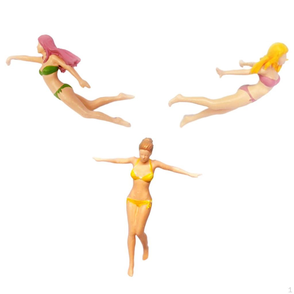 1/64 Figures Scale Beach Model Resin Mini People Tiny for Micro Landscape Fairy