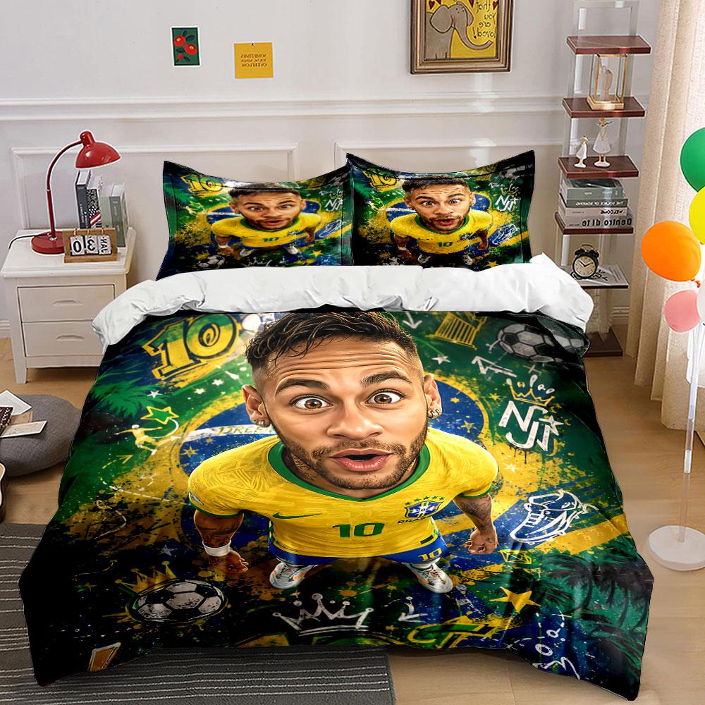 Set Biancheria da Letto Stella del Calcio Set Biancheria Copripiumino Set Copripiumino Federe (1 * Copripiumino 2 * Federe, senza piumino)