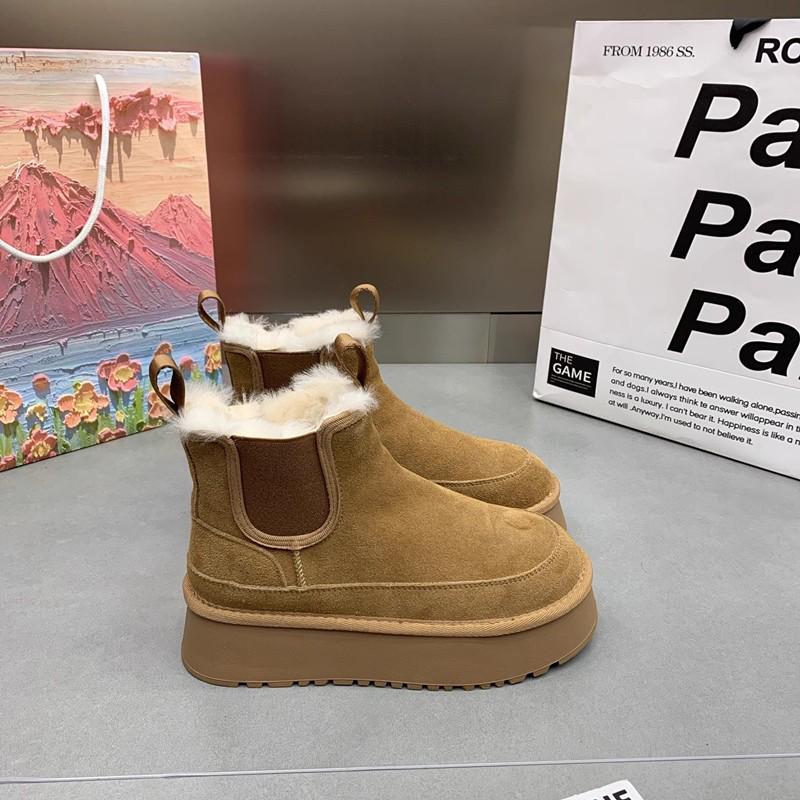 

Зимние бархатные челси на толстой подошве - Увеличение роста, мягкая кожа, ретро-стиль 35 жёлтый