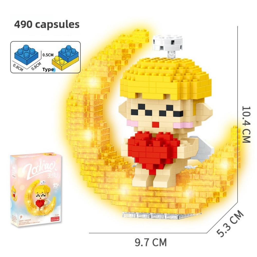 Illuminated Astronaut Astronaut Cartoon Doll Building Block Series Assembled Children's Toy Gift