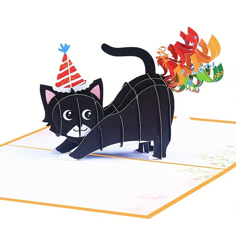Geburtstag Pop-up Karte mit Umschlag Postkarte 3D Schwarze Katze Geburtstagskarte Hochzeitskarten