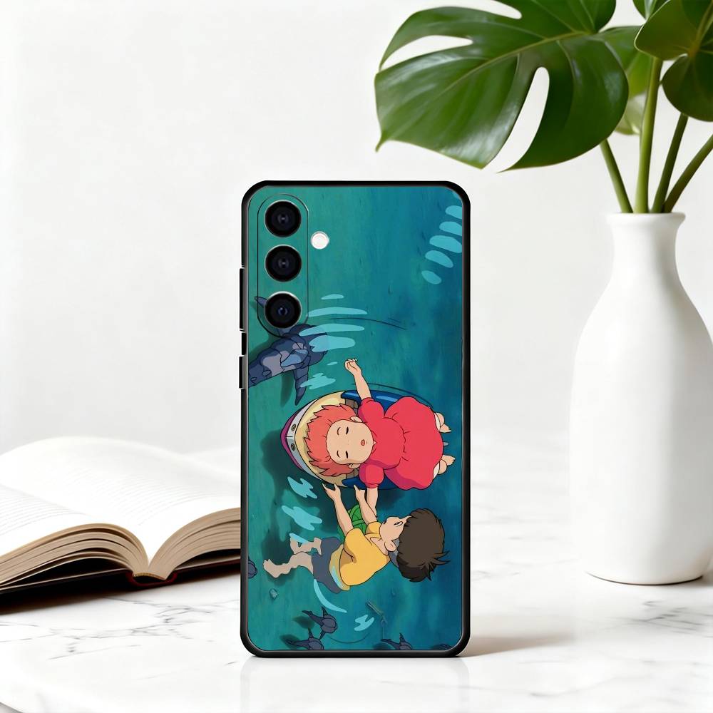 

P-Ponyo on the C-Cliff by the Sea Phone Case Black Silicone Soft For Samsung Galaxy A73,A72,A71,A70,A53,A52,A51 Samsung a72
