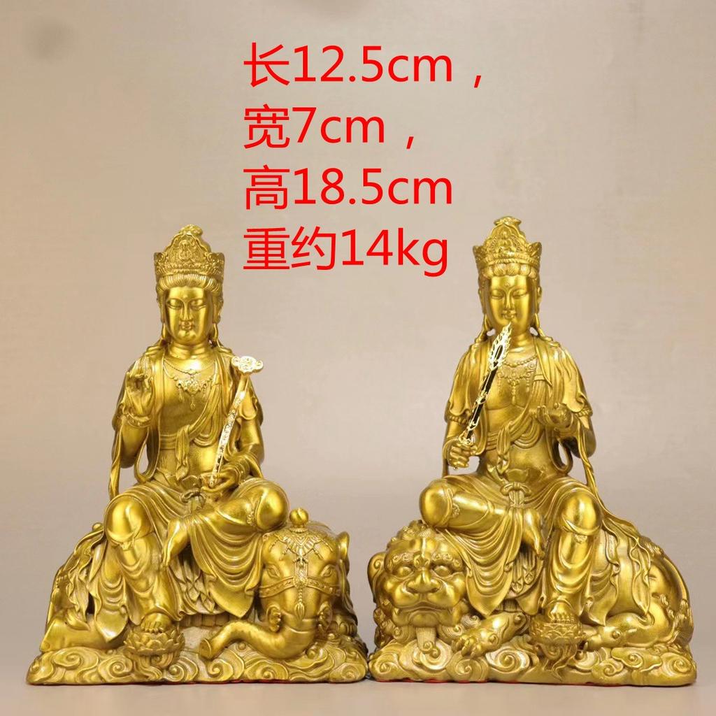 Manjushri Brass Home Decor Large Samantabhadra Mahavairocana Three Saints Buddha Statue Ornament