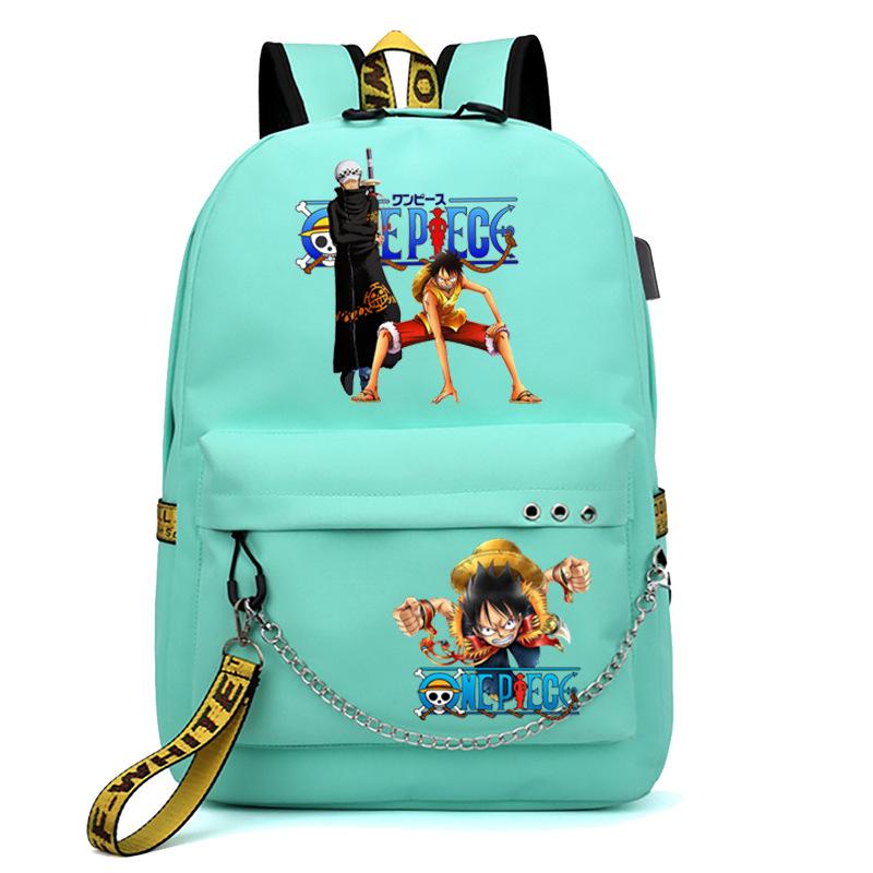 One Piece Print USB School Bag for Primary and Secondary School Students Men and Women Webbing Backpack