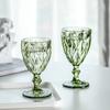 Vintage Colored Goblet, Wine and Water Glass, Machine Pressed, Clear, Blue, Pink, Grey, 1 Piece, 250ml