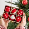 6/36Pcs 3/5CM Christmas Felt Ball Snowflake Snowman Solid Color Shatterproof Reusable Holiday Decoration Xmas Tree Hanging Ball Ornament Pendant