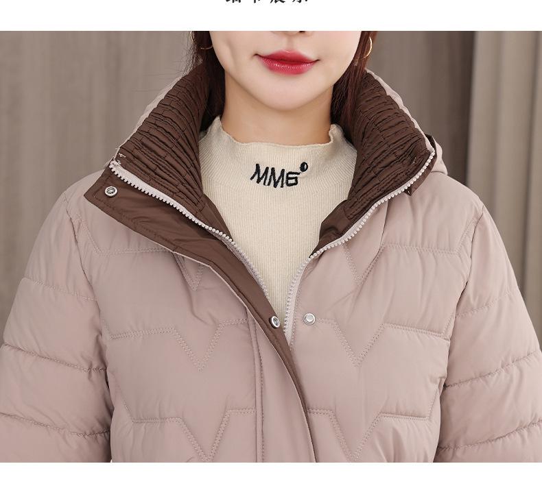 Damen Wintermantel im koreanischen Stil - Schlank geschnitten, dick, warm, mittellang, wattierte Jacke