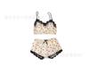 2026 new summer sexy pajamas satin three-piece loungewear love print women