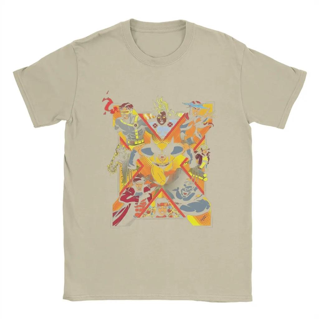 Men T-Shirt X-Men Wolverine Hipster 100% Cotton Tee Short Sleeve Xmen Group T Shirts Round Collar Merchandise Graphic